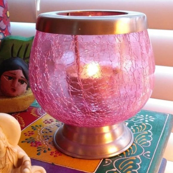 Dennis East, International Accents Pretty Pink Heavy Crackle Glass